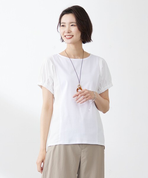 tシャツ 「接触冷感・吸水速乾」MULTI EFFECT JERSEY フレンチスリーブ ドルマン カットソー レディース