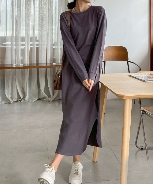 ad thie（アドティエ） ワンピース サイドスリット Tシャツ ワンピース