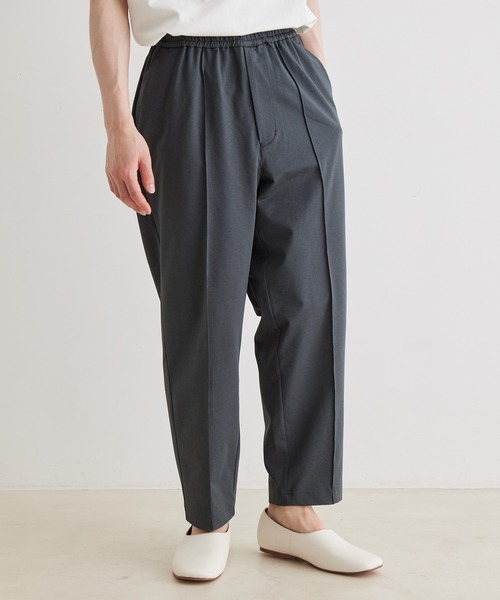 新品 アダムエロペ AER ワイド スラックス グレー メンズ 2タックパンツ ADAM ET ROPE'（アダムエロペ） ワイドパンツ スラックス ワイド