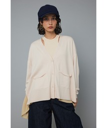 HeRIN.CYE フリルニットカーディガン 羽織 長袖 Vネック