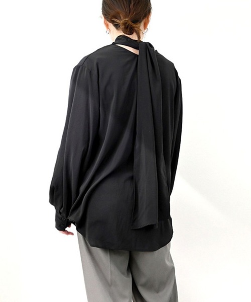 STYLEBLOCK ブラウス シャツ ジョーゼットネックドレープ