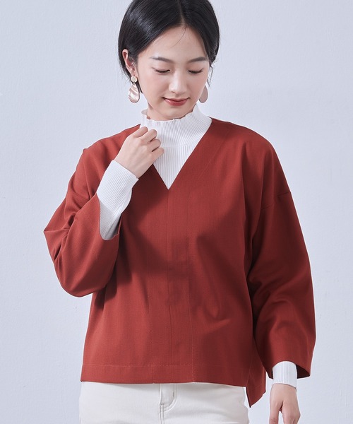 オンワンズオン On One's Own Vネック・センターシーム・長袖ミニマル・シンプルトップ・Clean Style・秋冬プルオーバー （GRAY 楽天市場】On One's Own Vネック・センターシーム・長袖ミニマル