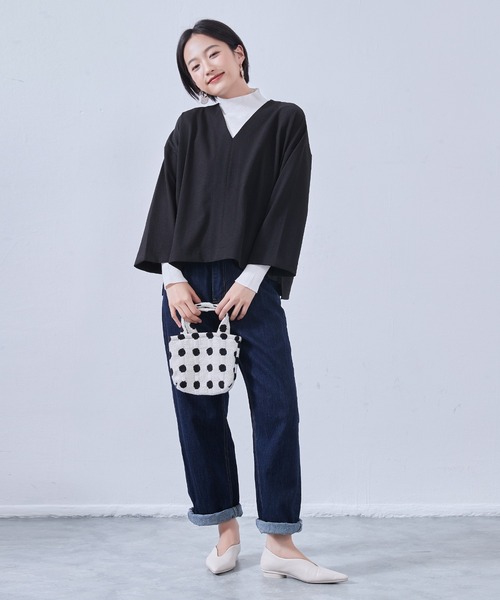 オンワンズオン On One's Own Vネック・センターシーム・長袖ミニマル・シンプルトップ・Clean Style・秋冬プルオーバー （GRAY 楽天市場】On One's Own Vネック・センターシーム・長袖ミニマル