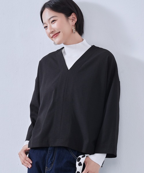 オンワンズオン On One's Own Vネック・センターシーム・長袖ミニマル・シンプルトップ・Clean Style・秋冬プルオーバー （GRAY 楽天市場】On One's Own Vネック・センターシーム・長袖ミニマル