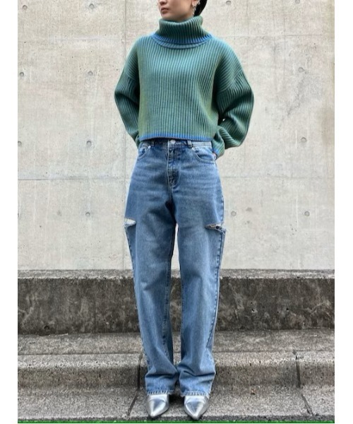 ANAP（アナップ） ニット セーター 配色リバーシブルタートル