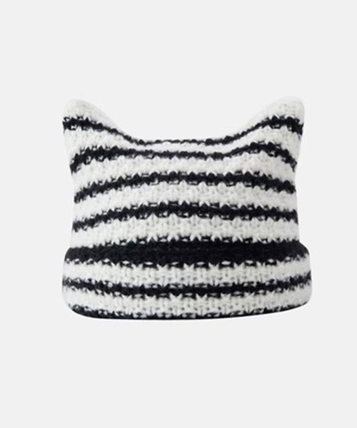AVANDRESS★韓国★人気★AV LOGO BEANIE ニット帽 2色/追跡あり ニット帽子 レディース 配色 紐付き[品番：AGCW0006034