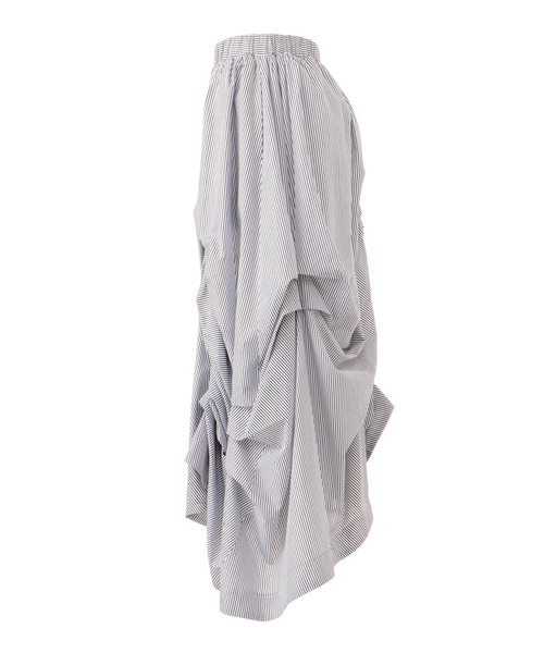 今期格安AULA AILA ボリュームランダムタックスカート（ストライプ） VOLUME RANDOM TUCK SKIRT(STRIPE) — aulaaila
