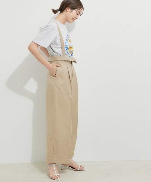 LE CERCLE par rope' パンツ サスペンダーハイウエストパンツ