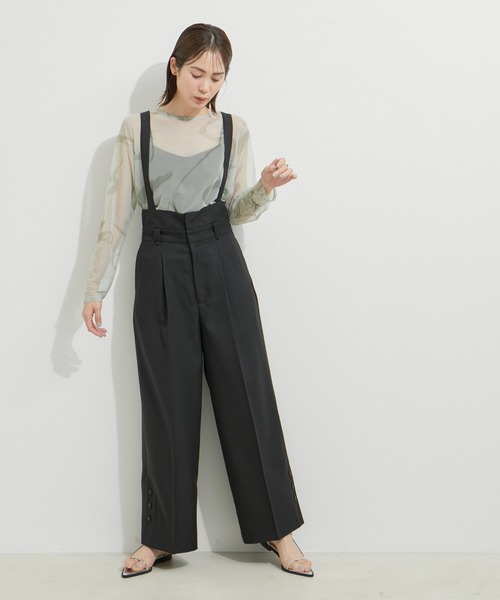 LE CERCLE par rope' パンツ サスペンダーハイウエストパンツ