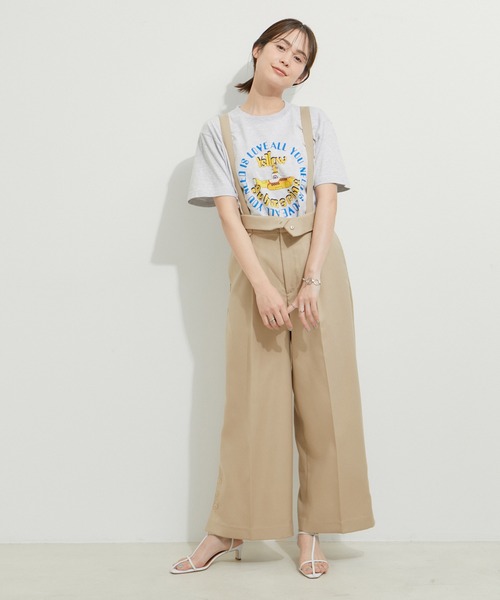 LE CERCLE par rope' パンツ サスペンダーハイウエストパンツ