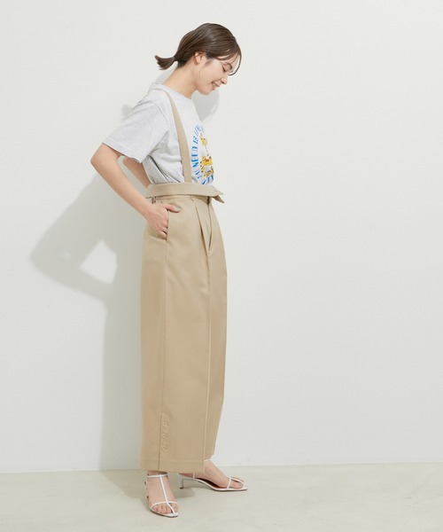 LE CERCLE par rope' パンツ サスペンダーハイウエストパンツ