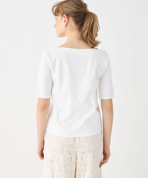 BALLSEY◆半袖カットソー/S/コットン/WHT/無地/11-02-32-02162 Ballsey tシャツ スビンコットンスムース ボートネックプル