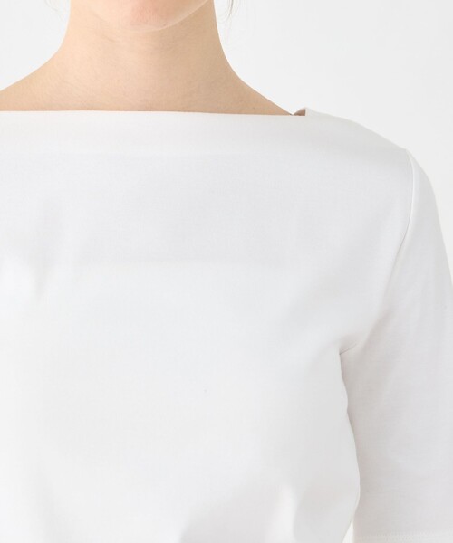 BALLSEY◆半袖カットソー/S/コットン/WHT/無地/11-02-32-02162 Ballsey tシャツ スビンコットンスムース ボートネックプル