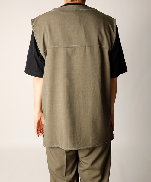 INASTUDIOS ZOO ベスト ジレ 「INASTUDIOS SELECT」ステッチZIP