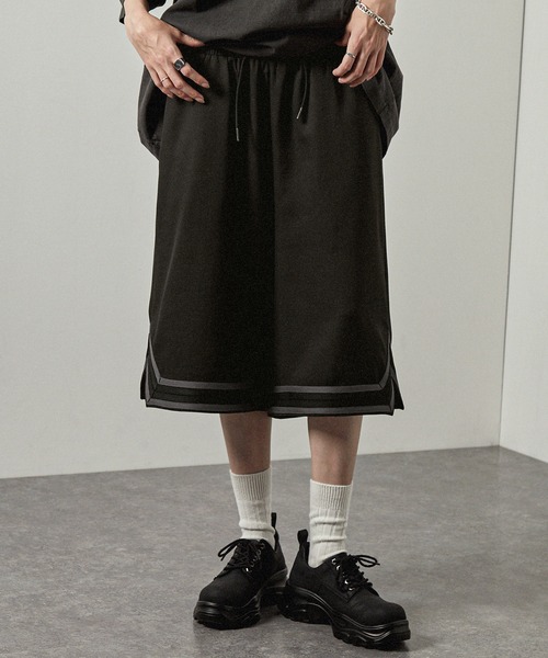 ワイドパンツ ハーフパンツ パンツ 短パン 「Alfred Alex」ダブル