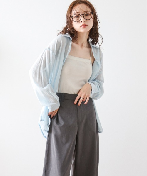 La-gemme ブラウス シャツ シアーシャツ レディース : ZOZOTOWN