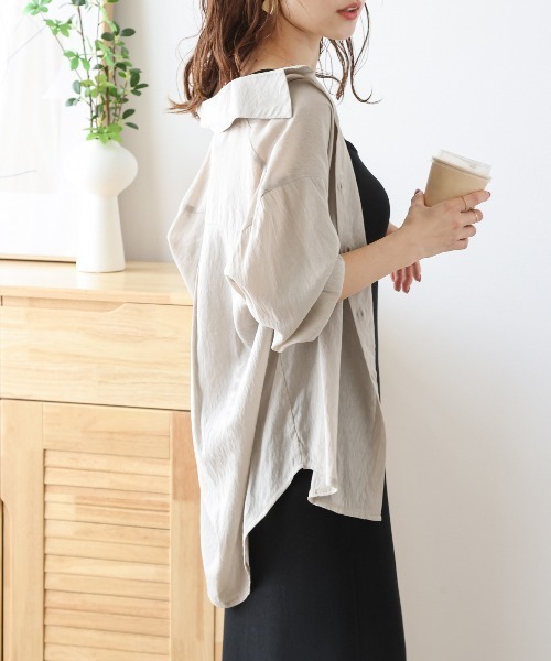 「AMELY」 「La-gemme」半袖ブラウス フリー ブラック レディース AMELY」 「La-gemme」半袖ブラウス フリー ブラック レディース