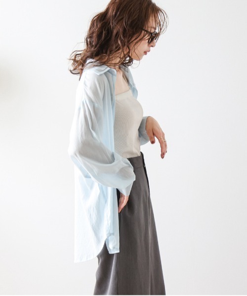 La-gemme ブラウス シャツ シアーシャツ レディース : ZOZOTOWN