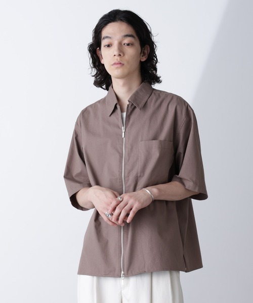 epicure 花柄ジップアップ半袖シャツ epicure 花柄ジップアップ半袖シャツ