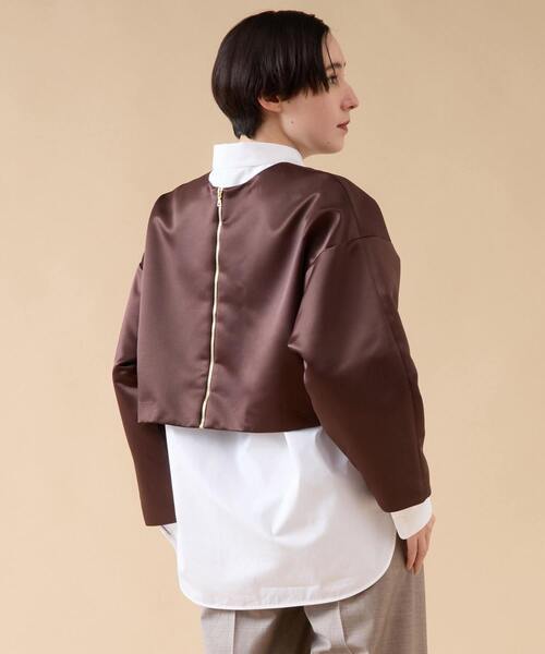 マルティニーク2WAYショート丈ジレ ベスト茶