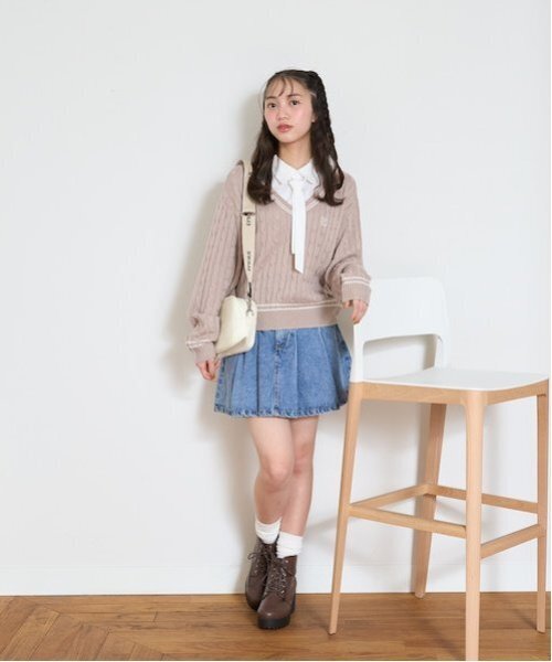 LOVETOXIC スカート 「LTXC」デニムプリーツスカパン キッズ 子供服