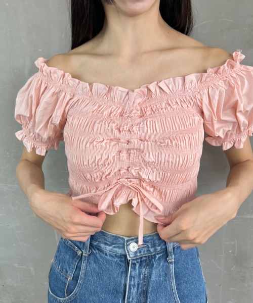ROSE FRANTZ フリルトップス オフショルダー ブラウス ROSE