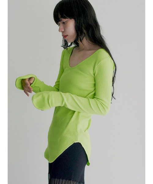 sorin カットソー SORIN tシャツ Stretchy Rib U-NECK TOP レディース : ZOZOTOWN