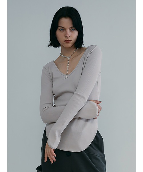 トップス sorin SORIN tシャツ Stretchy Rib U-NECK TOP レディース : ZOZOTOWN