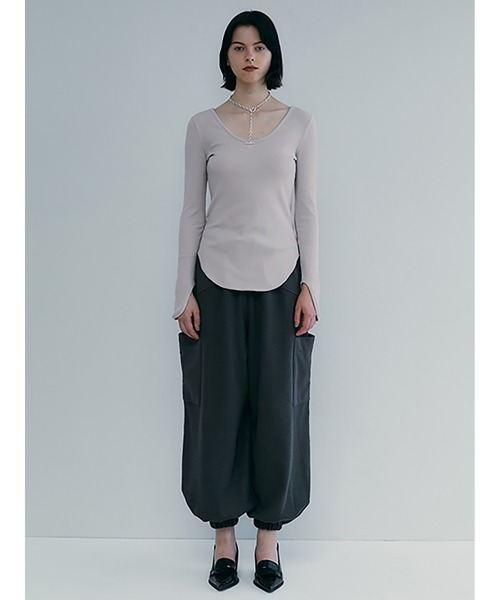SORIN tシャツ Stretchy Rib U-NECK TOP レディース : ZOZOTOWN