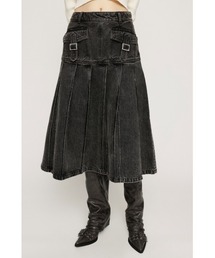 今年の新作から定番まで！ SLY デニムスカート L/W OVER DYE PLEATS M/SK ローウエスト スカート