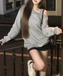 トレーナー スウェット ワンショルダースウェッ...の詳細画像2