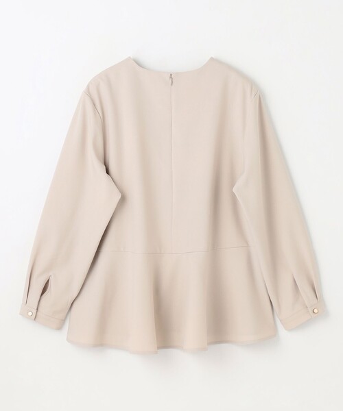 SONO ベージュ　ペプラムブラウス ストレッチ UVカット セットアップ対応 Sono（ソーノ）の「【SONO/ソーノ】【セットアップ可能】ペプラム