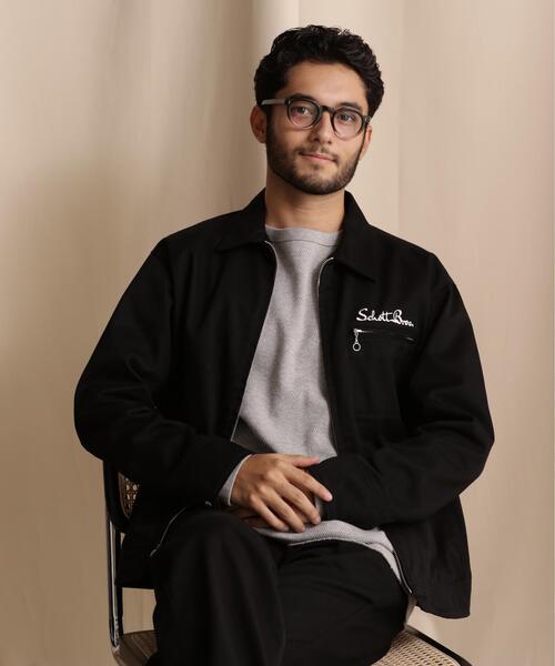 Schott NYC ワークジャケット L 赤 刺繍ロゴ 15 Schott N.Y.C（ショット） ブルゾン アウター Schott/ショット/TC WORK