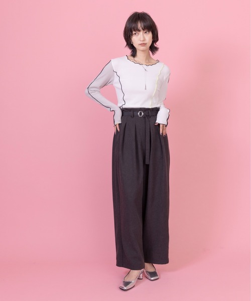 Eimee Law（エイミーロウ） ワイドパンツ パンツ ベルテッド2タック