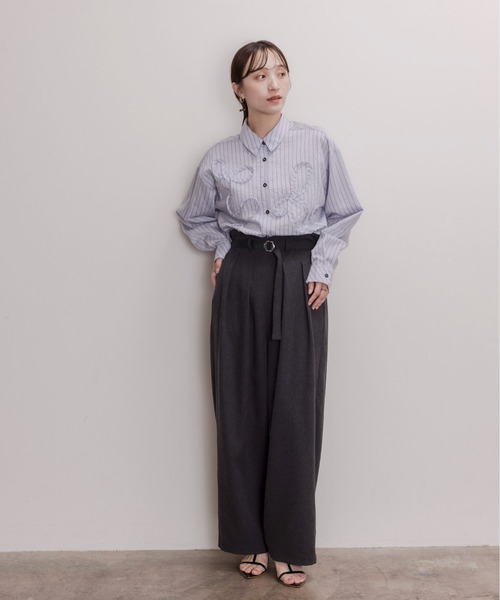 Eimee Law（エイミーロウ） ワイドパンツ パンツ ベルテッド2タック