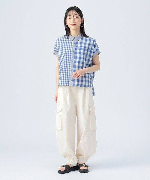 ブラウス シャツ クレイジー ギンガム シャツ レディース BEAMS HEART ブラウス シャツ クレイジー ギンガム レディース
