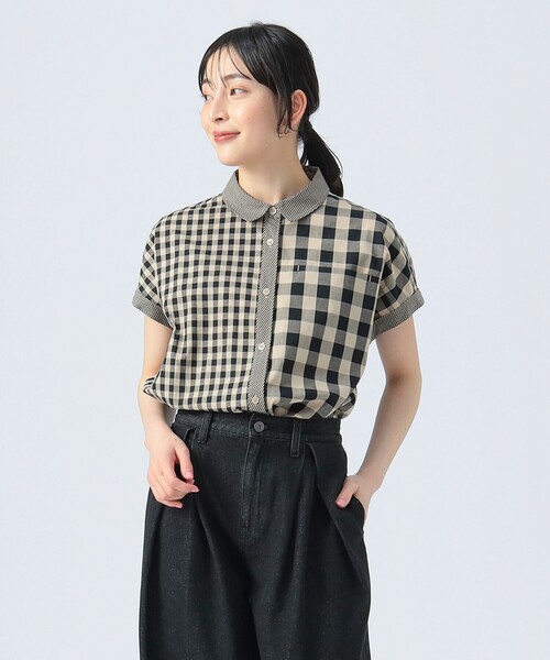 ブラウス シャツ クレイジー ギンガム シャツ レディース BEAMS HEART ブラウス シャツ クレイジー ギンガム レディース
