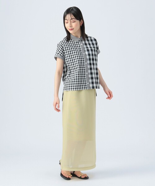 ブラウス シャツ クレイジー ギンガム シャツ レディース BEAMS HEART ブラウス シャツ クレイジー ギンガム レディース