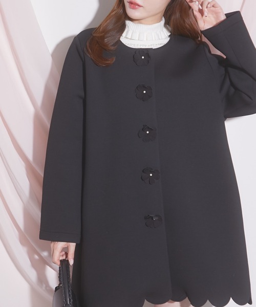 コモノリプロダクツのノーカラーコート mj10097-Wool Blend No Collar Coat ノーカラーコート（ノー