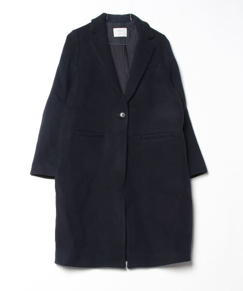 STUDIOUS チェスターコート ウール100% 日本製 サイズ1 ブラック STUDIOUS（ステュディオス） チェスターコート コート THE Cashmere