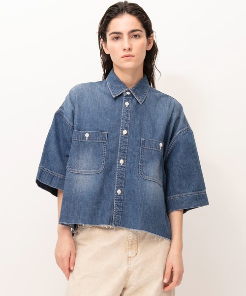 オムガールズ ショートスリーブ クロップドシャツ S 25AW】HOMME girls オムガールズ / CROPPED SHIRT / クロップド