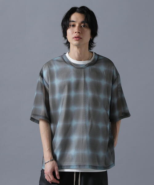 DANKE SCHON tシャツ DankeSchon/ダンケシェーン/OMBRE CHECK