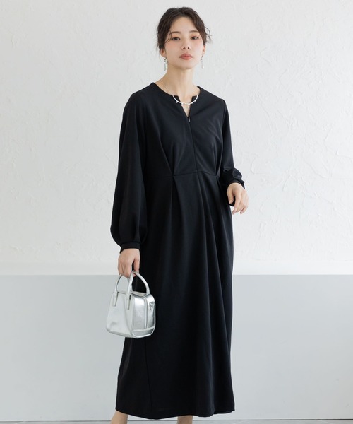 【美品】Moredde 上品キーネックのワンピース フェリシモMama マタニティ Moredde マタニティ・産後