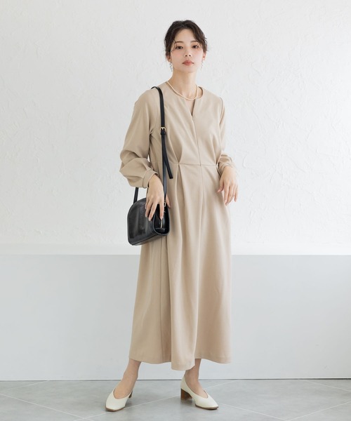 【美品】Moredde 上品キーネックのワンピース フェリシモMama マタニティ Moredde マタニティ・産後