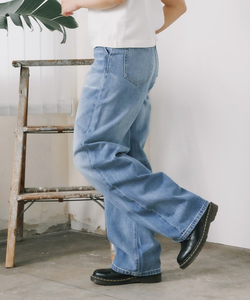 【  Jeans】CKロゴ/バレルダストジーンズ Barrel]ジーンズ(デニムパンツ) - バレルゴールドダストジーンズ