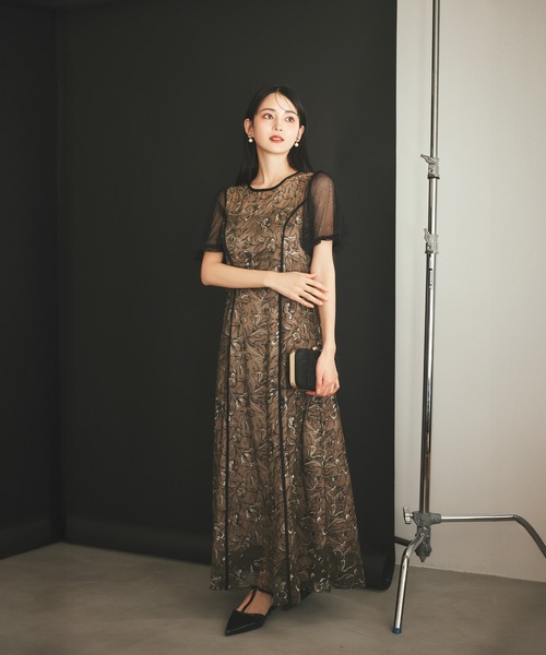 darial ドレス 「darial」puff sleeve lace dress パフスリーブ