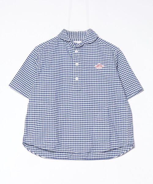 Y*i様 DANTON 半袖チェックシャツ 34 Danton 「DANTON」 チェック柄半袖シャツ 34 ブルー レディース