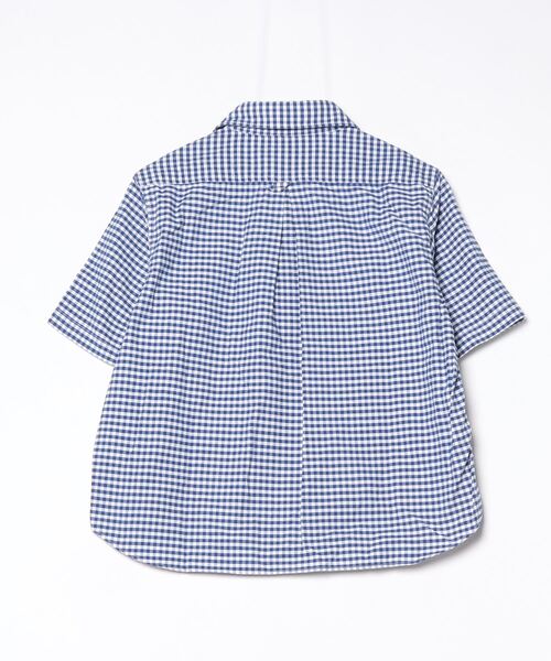 ★最終価格★DANTON 半袖シャツ サイズ34 青 Danton 「DANTON」 チェック柄半袖シャツ 34 ブルー レディース