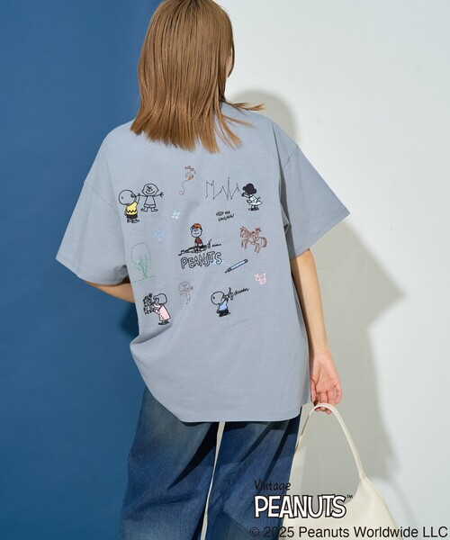 tシャツ 2025春夏新作 PEANUTSデザインバックプリントTシャツ レディース FREAK'S STORE tシャツ 限定展開/別注/PEANUTS/ピーナッツ