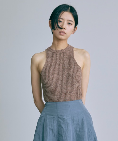 ニット セーター 「Set Up」Melange American Sleeve Knit レディース